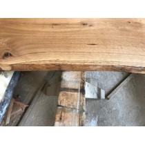 Baumscheibe, Waschtisch, Tischplatte, unbesäumt/gerade, Eiche, Baumkante 50x35x4,5cm